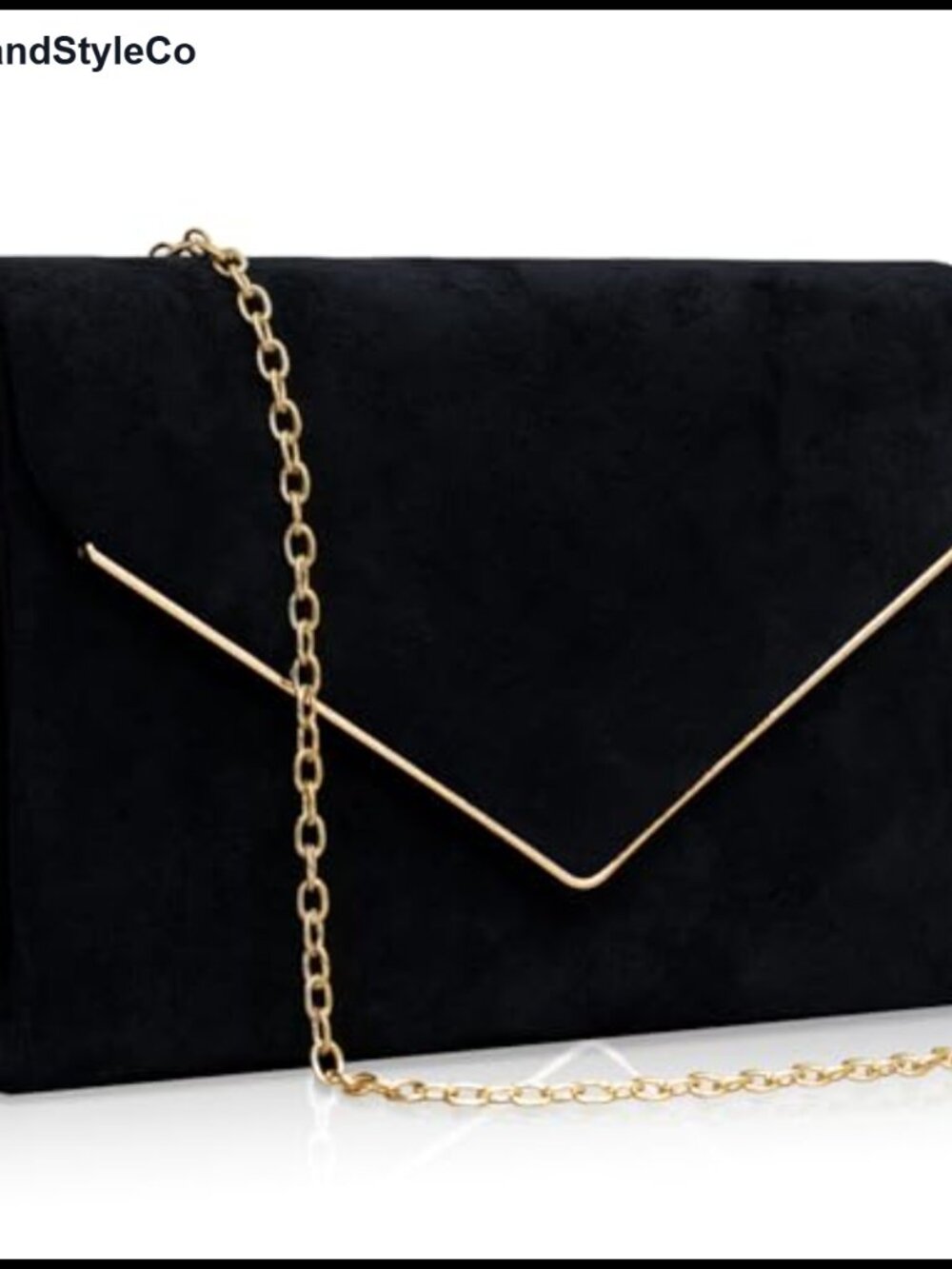 Elegant Suede Evening Clutch with Chain for Formal Events - Envelope Handbag